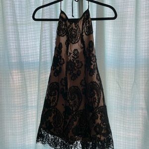 Size 6 halter black lace dress. Jon Bradley